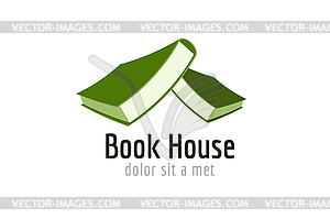 Book house roof template logo icon. Back to - vector clip art