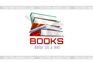 Book template logo icon. Back to school. - vector clipart