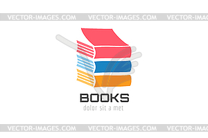 Book skyscraper template logo icon. Back to - vector clipart