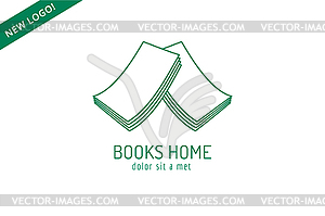 Book house roof template logo icon. Back to - vector image