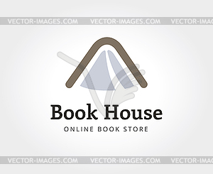 Abstract book house logo template for branding and - vector clipart