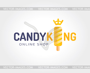 Abstract candy king logo template for branding and - stock vector clipart