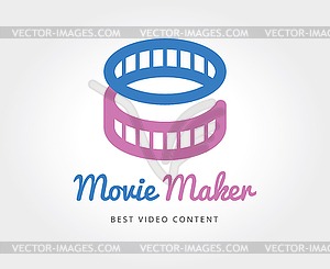 Abstract cinema film logo template for branding - vector image