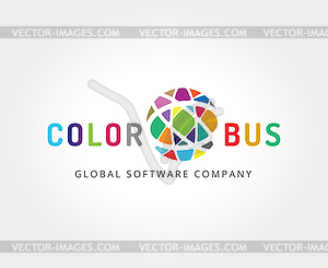 Abstract colored globe logo template for branding - vector clipart