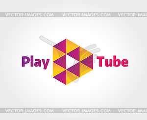 Abstract video hosting logo template for branding - vector clipart