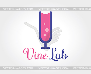 Abstract vine lab logo template for branding and - vector clipart