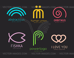 Абстрактный шаблон логотип набор для брендинга и дизайна - векторный клипарт