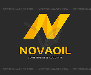 Abstract N letter logo template for branding and - vector clipart