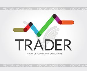 Abstract finance app logo template for branding - vector image
