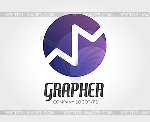 Abstract finance app logo template for branding - vector clip art