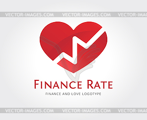 Abstract love rate logo template for branding and - vector clipart / vector image