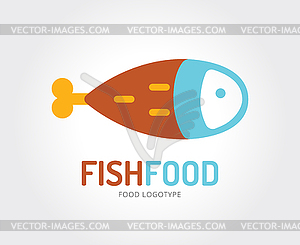 Abstract fish logo template for branding and design - vector clipart