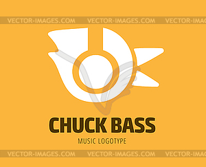 Abstract music logo template for branding and design - vector clipart