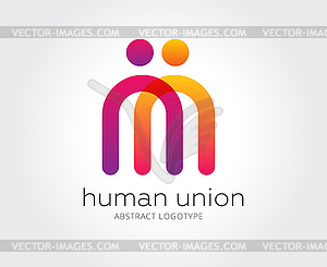 Abstract human logo template for branding and design - vector image