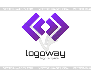 Абстрактный новый шаблон логотипа для брендинга и плоским - векторное изображение клипарта