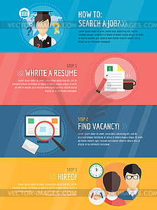 Job search after university infographic. Students, - vector image