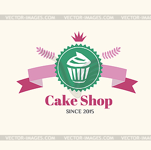 Abstract cake vintage logo element. Cakes, bread, - vector image