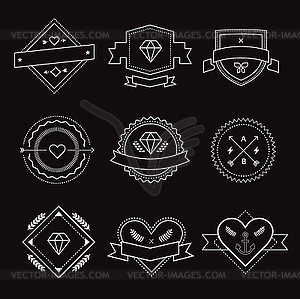 Logo design elements. Vintage retro style. Arrows, - vector image