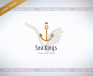 Anchor logo icon. Sea, vintage or sailor and sea - vector image