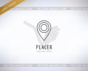 Map marker on map icon element. Place, travel, - vector clipart