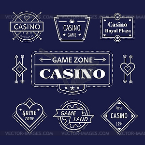 Casino logo icons set. Poker, cards or game and - vector clipart