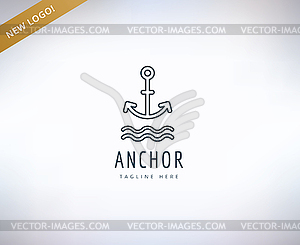 Anchor logo icon. Sea, vintage or sailor and sea - vector image