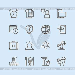 Travel logo icons set. Sea, summer or holiday and - vector clip art