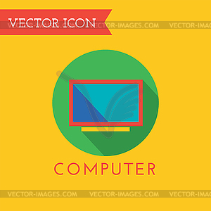 Computer Icon Logo. Shop, Money or Commerce and - vector clip art