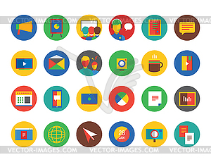 Обучение Icon Set. Вебинар и бизнес символы. - клипарт в векторном формате