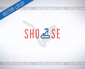 Shoes logo icon. Style, Cloth or Shop and Dress - vector image