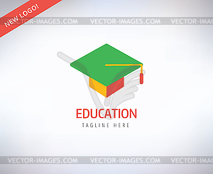 Graduation Hat logo icon. Education, students or - vector clip art