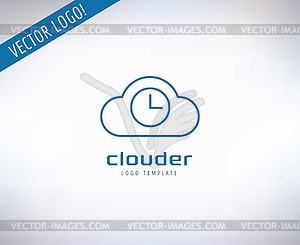 Cloud Icon Logo. Store, App or Developers and - vector image