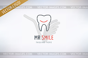 Tooth logo template. Health, medical and dentist - vector image