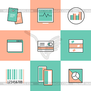 Business logo icons set. Business, bank and - vector image