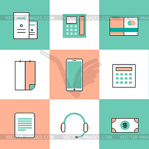 Business logo icons set. Business, bank and - vector image