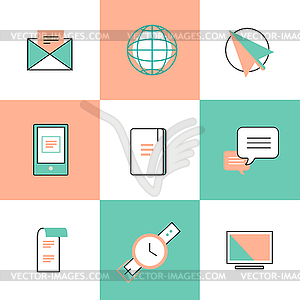 Business logo icons set. Business, bank and - stock vector clipart