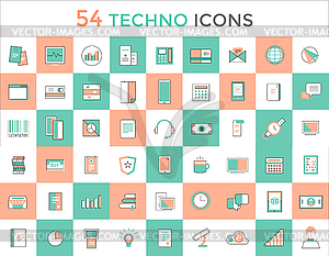 Business logo icons set. Objects, techno and financ - vector image