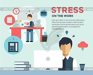 New Job after Stress Work infographic. Students, - vector clipart