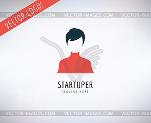 Startup business creation logo. Leader, Business, - vector clip art
