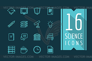 Education icons set. Science, students or school an - color vector clipart