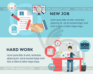 New Job after Hard Work infographic. Students, - vector image