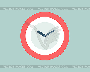 Red Clock icon . Watch objects, or time and offic - vector clipart