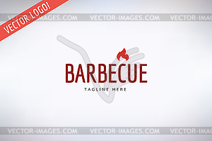 Барбекю и логотипа Продовольственной. Открытый, Кухня или мяса - стоковый клипарт