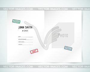 Form blank . Folder, paper, and text. Vecto - vector image