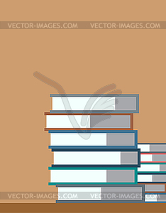Books stack. . School objects, or university and - vector image