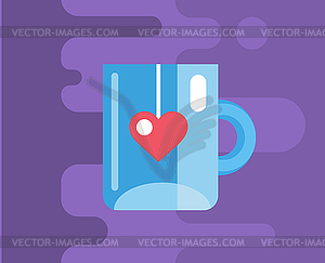 Blue cup. icon. Tea, object or drink and food - royalty-free vector clipart