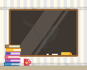 Books and black board. Back to school. Education - royalty-free vector image