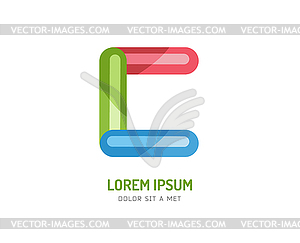 Abstract colored C icon. . Circle, colored, shape, - vector clipart