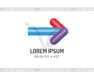 Colored arrow logo . Stock . Abstract, arrow, - vector image