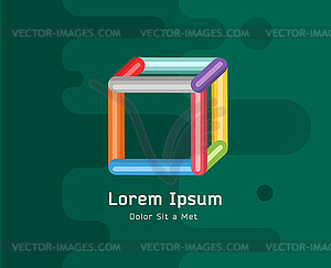 Abstract colored 3d box icon. . Circle, colored, - vector image